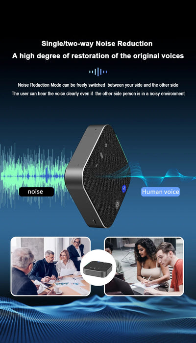 4x Omnidirectional Microphones Wireless Conference Speakerphone — USB & Bluetooth for PC/Laptop