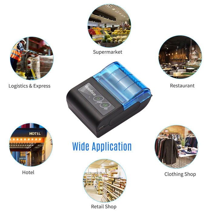 Portable Mini 2-inch Thermal Receipt Printer — Bluetooth & USB, 58mm for Restaurants & Retail