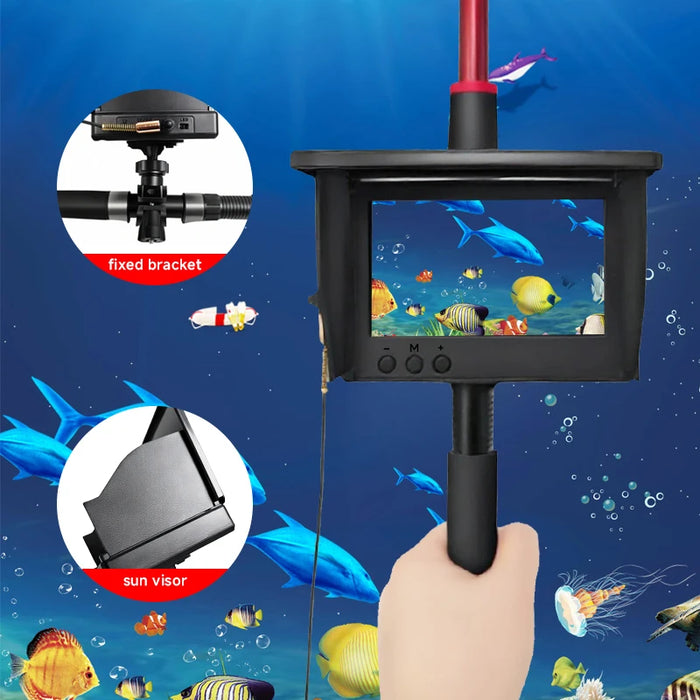 220° Underwater Fishing Camera — Handheld 4.3in LCD, 1080P Live View with Night Vision