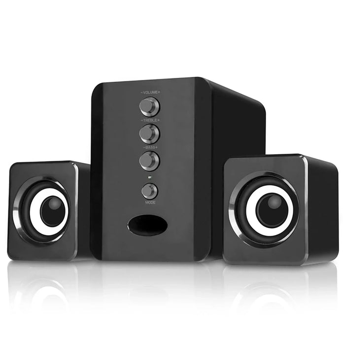 2.1 USB-Powered PC Speaker Set with Subwoofer — Compact Stereo for Laptop, Phone & TV