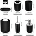 6-Piece Plastic Bathroom Accessory Set — Toothbrush Holder, Dispenser, Soap Dish & More
