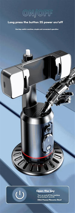 360° Follow-Tracking Phone Gimbal with Remote and Desktop Monopod