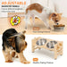 Adjustable Wooden Raised Pet Bowl Stand with 2 Stainless Steel Bowls for Small Dogs & Cats