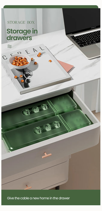 7-Compartment Cable Storage Box – Plastic Cord Organiser for Home & Travel