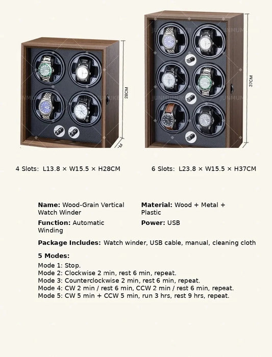 Single Automatic Watch Winder — Compact Rotating Desktop Winder