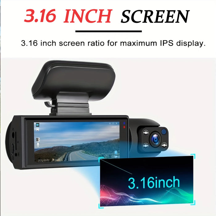 Dual-Lens Car DVR Dash Cam 1080P FHD — Front and Interior Recorder
