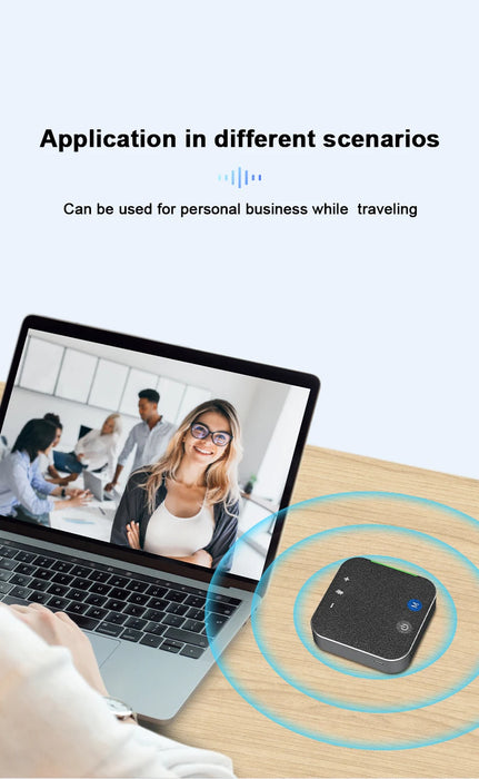 4x Omnidirectional Microphones Wireless Conference Speakerphone — USB & Bluetooth for PC/Laptop