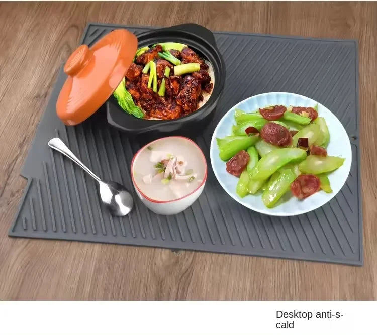 Silicone Drain & Drying Mat – Non‑Slip, Heat‑Resistant Dish Pad