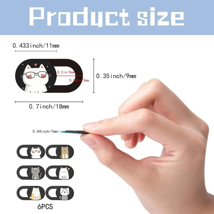 6-Pack Sliding Webcam Covers — Slim Privacy Slides for Laptops, Phones & Tablets