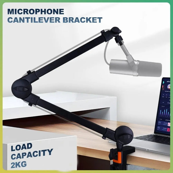 360° Rotating Microphone Boom Arm — Adjustable Aluminium Desk Stand for Streaming