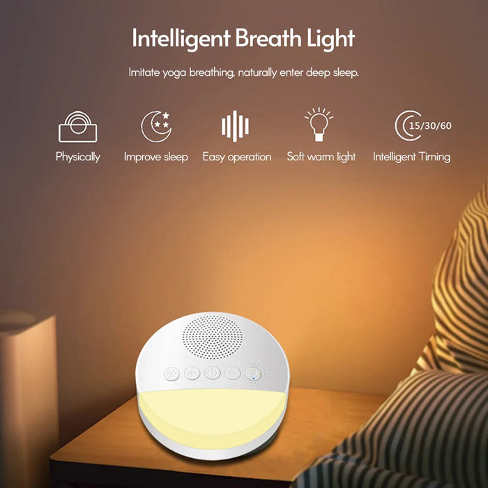 USB Rechargeable Baby White Noise Machine with Night Light & Sleep Timer