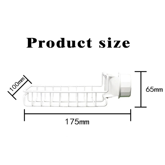 Stainless Steel Under-Tap Sponge Holder — Adjustable Kitchen & Bathroom Rack