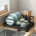Carbon Steel & PP Dish Drying Rack with Drainer Tray — Space-Saving Plate Organiser