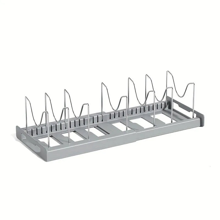 Expandable Kitchen Cabinet Pot Organiser Rack — Adjustable Divider for Pots & Pans