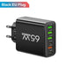 65W 6-Port USB PD Charger – 2x USB‑C PD + 4x USB Fast Wall Charger (EU/US)