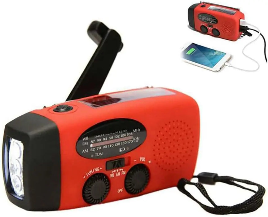 2000mAh Hand‑Crank Emergency Radio with LED Torch, USB & Solar Charging