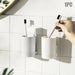 Drill-Free Wall-Mounted Toothbrush & Toothpaste Holder with Removable Cup