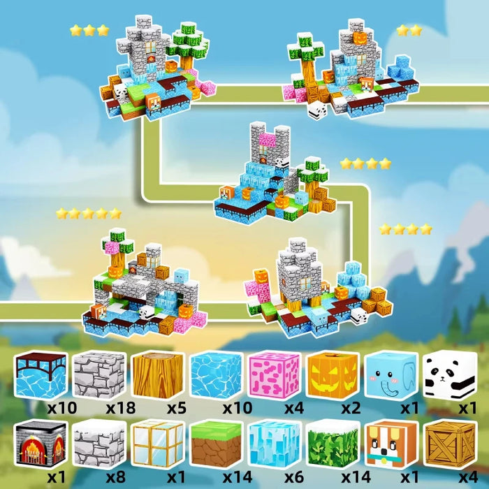 100-piece DIY Magnetic Building Block Set – Educational Construction Kit for Kids