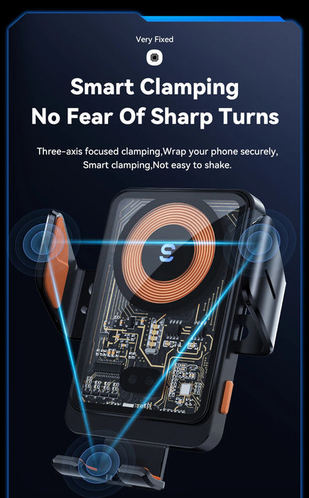 15W Qi Wireless Car Charger Vent Mount — Phone Holder for iPhone & Samsung