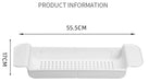 Extendable Bath Shelf Tray with Anti-Slip Phone & Tablet Holder — White or Grey