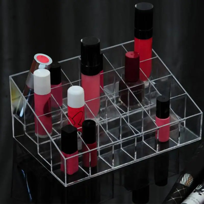 Acrylic 24-Grid Lipstick & Makeup Organiser Display Rack (Large)