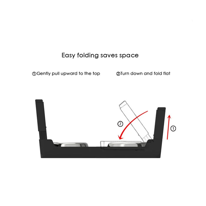 Adjustable Elevated Dog Feeder with Double Stainless Steel Bowls — Small to Large Dogs
