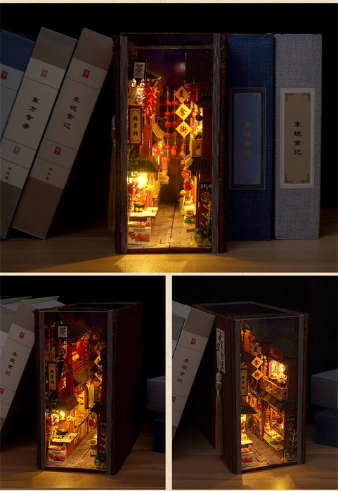 Retro Street-Food Book Nook DIY Wooden Miniature Kit — Shelf Insert