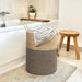 Large Tall Woven Storage Basket – Foldable Cotton Rope Laundry Hamper