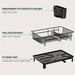 Rustproof Dish Drainer for Worktops with Removable Drain Board & Utensil Holder — Black