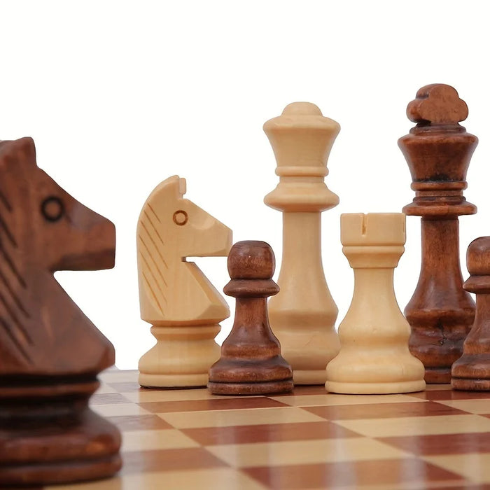 32-Piece Wooden Chess Set with Leather Board — King 110mm (Model 4in)