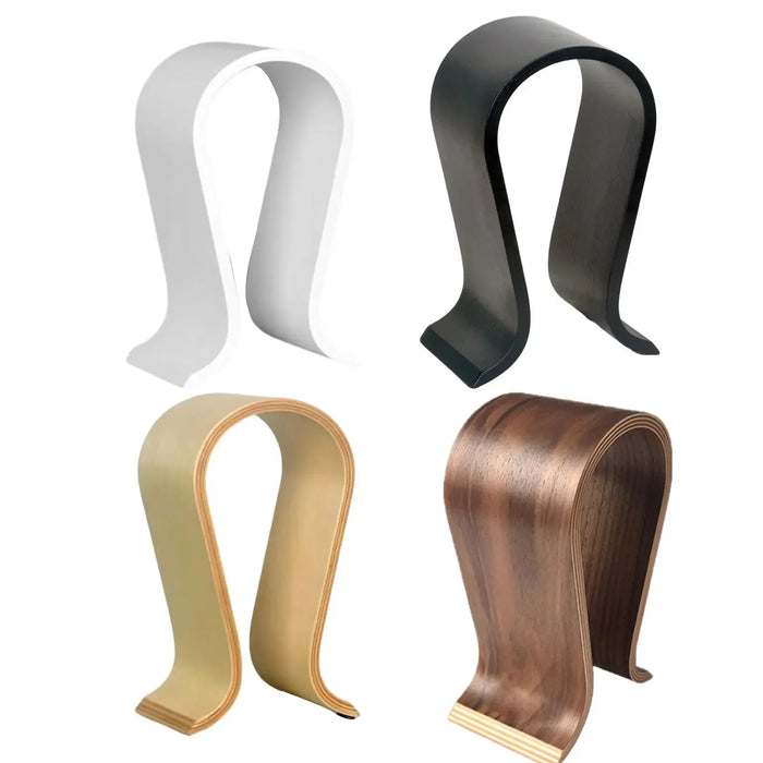 2025 Walnut U-Shape Wooden Headphone Stand – Desktop Hanger