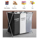 Foldable Laundry Basket with Aluminium Frame & 600D Oxford Fabric — 3‑Grid Large Capacity