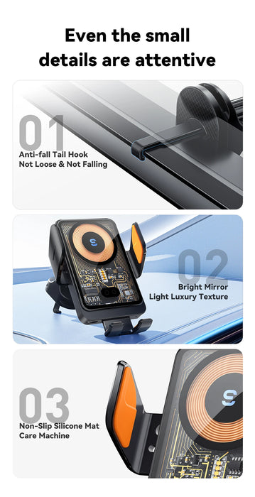 15W Qi Wireless Car Charger Vent Mount — Phone Holder for iPhone & Samsung