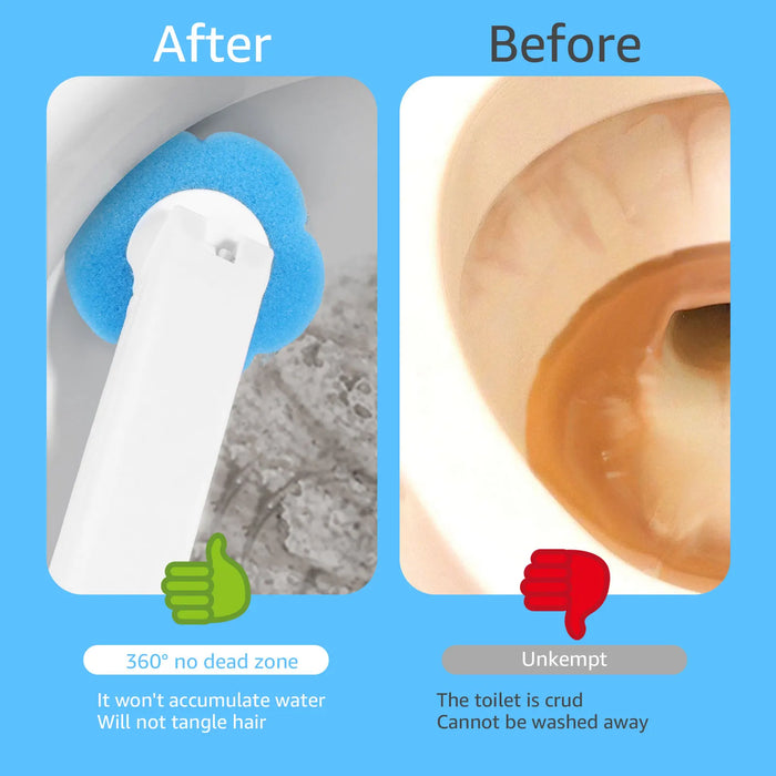 Disposable Toilet Brush Kit — Long Handle & Wall‑Mount Holder