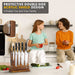Double‑Sided Magnetic Knife Block with Acrylic Shield — Acacia Wood