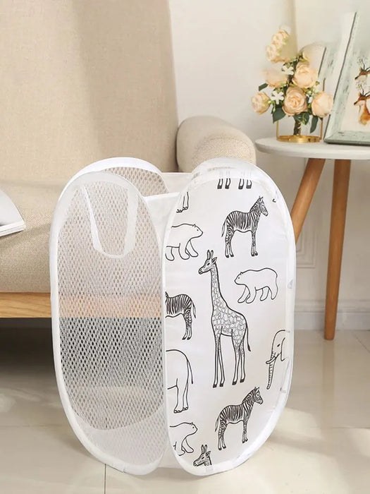 Polyester Mesh Laundry & Storage Basket 30 x 30 x 48 cm – White or Black