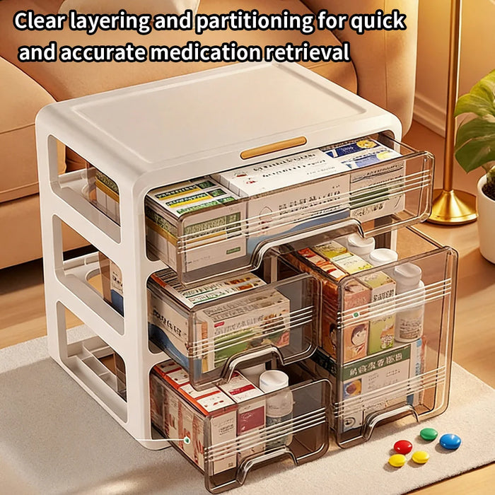Large Capacity Medicine Organiser — Multi-layer Drawer Storage for Home