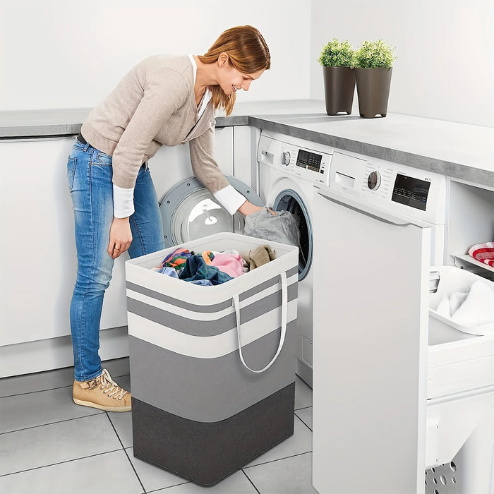 75L Collapsible Laundry Hamper with Handles — Durable Polyester Basket (40×30×60cm)