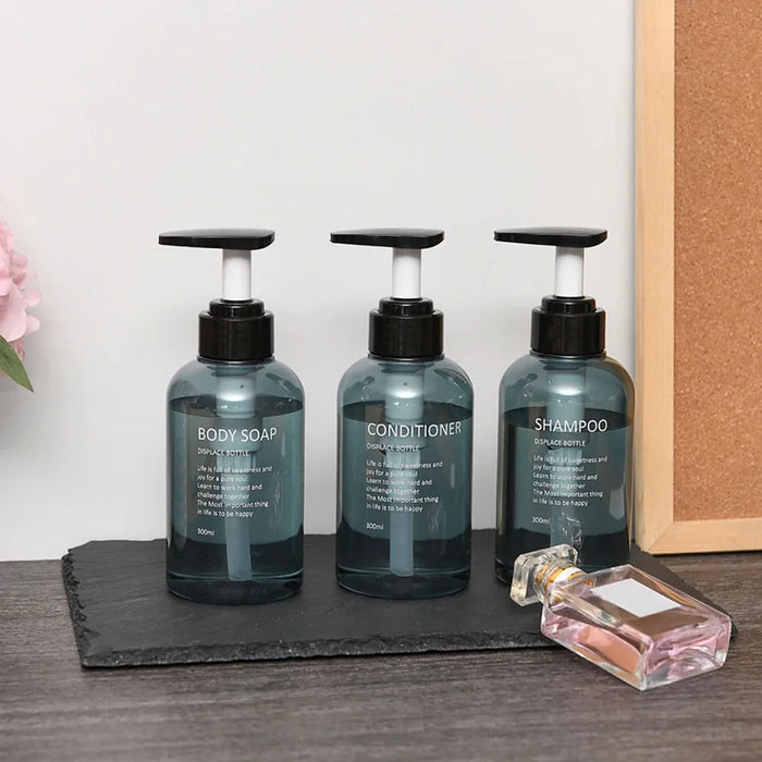 Refillable Pump Dispenser Set for Shampoo, Conditioner & Body Wash — 500 ml (1 or 3 pack)