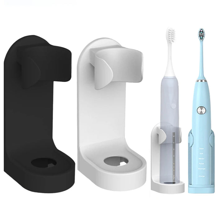 Wall-Mounted Electric Toothbrush Holder — Traceless ABS Stand, Fits Most Electric Brushes