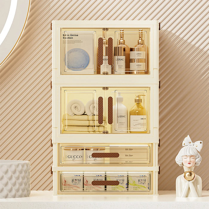 Foldable Transparent Drawer Cosmetic Organiser — Dustproof Multi‑Layer Makeup Storage