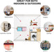 80cm Wall-Mounted Foldable Laundry Rack — 5-Rod White Stainless Steel