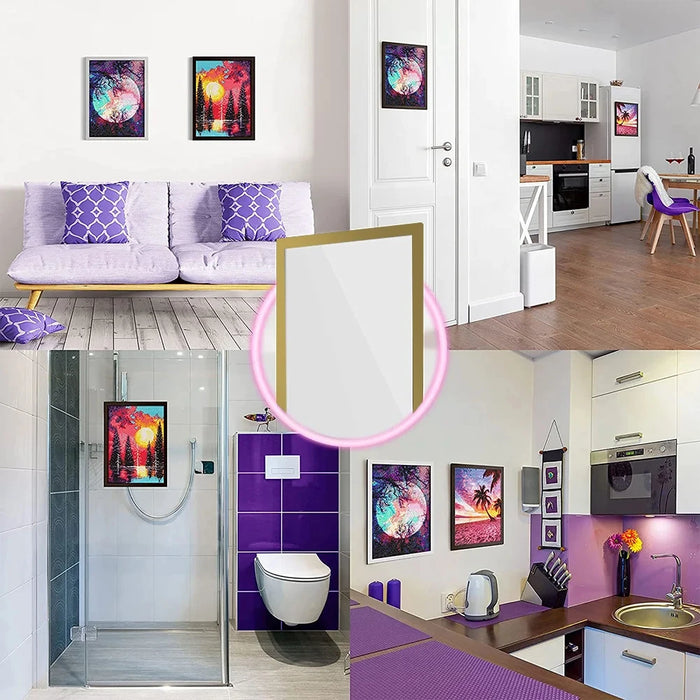Set of 5 Magnetic Self‑Adhesive Photo Frames – A4/A5/A6, PVC with Plexiglass