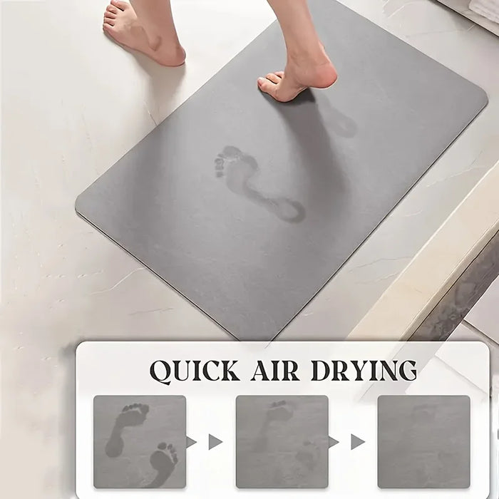 Minimalist Diatomaceous Earth Non-Slip L-Shaped Shower Door Mat