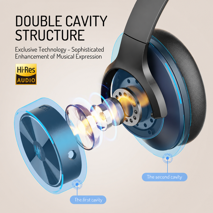 Oneodio A Series - Bezdrátová sluchátka s aktivním potlačením hluku Bluetooth 5.0 - Vestavěný mikrofon, nabíjení přes Type C a pouzdro - Zahrnuta prodloužená 2letá záruka