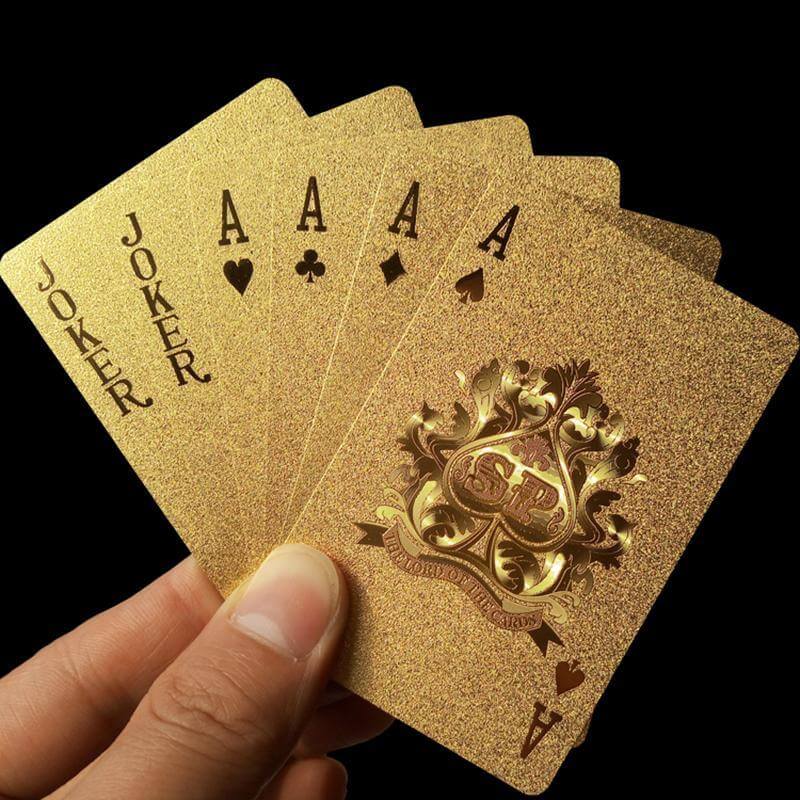 Mazzo di carte da gioco con foglia d'oro di alta qualità