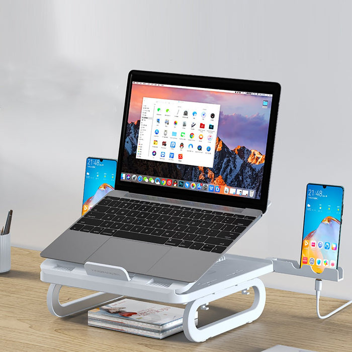 Universal Multifunctional Stand - 4 USB 3.0 Ports, 10-Gear Height Adjustment, Heat Dissipation, for 12-18 inch Devices - Ideal for Macbook and Desktop Users Needing Bracket Holders - Shopsta EU