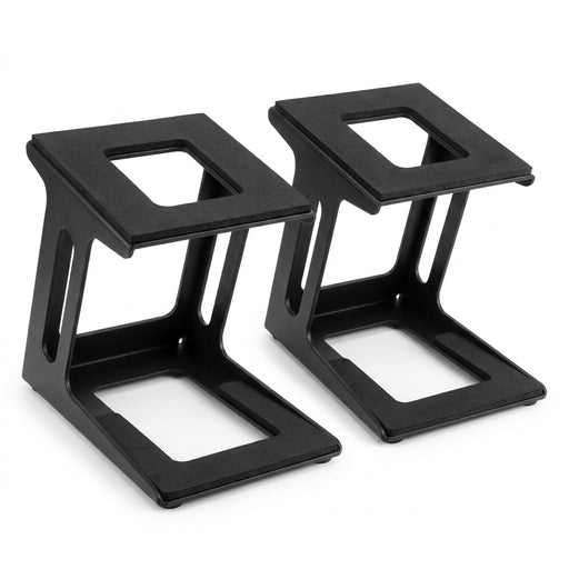 Desktop Speaker Stands — Carbon Steel 2‑Pack for Improved Stereo Sound & Vibration Reduction