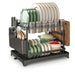 Stainless Steel 2-Tier Dish Rack — Hygienic Residue-Free Drying, Compact Kitchen Organiser