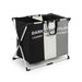 Foldable Laundry Basket with Aluminium Frame & 600D Oxford Fabric — 3‑Grid Large Capacity